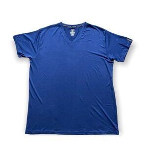 Tahari Blue Short Sleeve V- Neck Shirt Lightweight Loungewear Size XXL